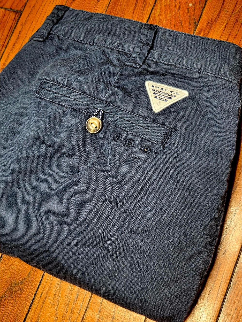 Columbia PFG Mens Regular Fit 36x30 Fishing Zip Pockets Navy Light Pants B1
